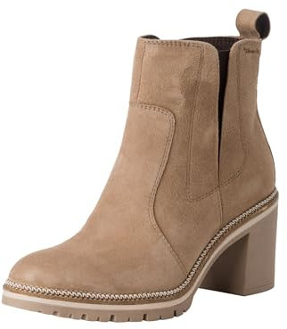 Tamaris Damen Chelsea Leder bequem; BEIGE, EU 38