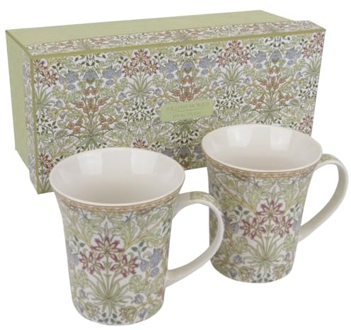 The Leonardo Collection William Morris Hyacinth Mugs Set of 2 for Hot Drinks | Fine China Printed Coffee Cups for Kitchen & Home | Reusable Tea and Coffee Mugs for Every Occasion