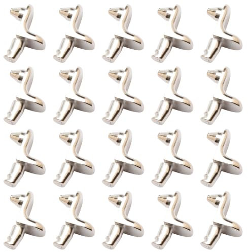Vanyibro 20 Stück Regalstifte, Metall-Regalstützen für 5 mm Loch, Regalhalterungen für Schrank, Möbel, Küche, Kleiderschrank, Regale