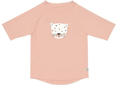 LÄSSIG Baby und Kleinkind Kurzarm Schwimmshirt Badeshirt Rashguard mit UV-Schutz Leopard pink 7-12 Monate