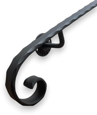 Corrimano in Ferro Mod. Certosino - Lunghezze da 50 cm a 400 cm - adatto per l'arredamento della casa interno/esterno, sez.30x10 mm, Made in Italy (Nero Antracite, 100 cm)
