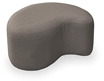 Generisch Pouf Hocker ǀ MIUF Sitzpouf ǀ Sitzhocker Fußbank Polsterhocker Wohnzimmer Schlafzimmer Vorzimmer Ankleidezimmer ǀ 68 x 64 x 36 cm ǀ Bouclé-Stoff (Creme)