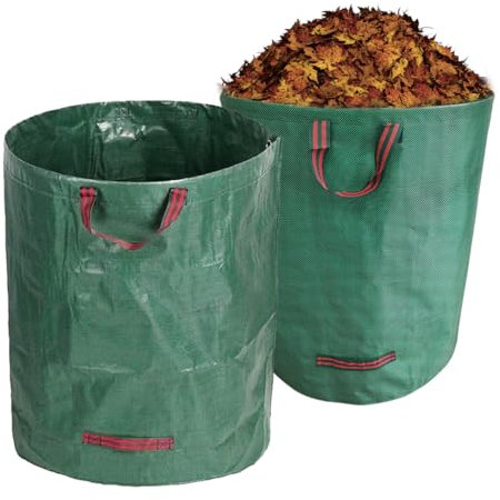 2x120L Sac à Déchets Verts de Jardin Réutilisable avec Poignée - Résistant, Indéchirable, pour Végétaux, Feuilles, Pelouse Coupée,Ultra Load Bearing