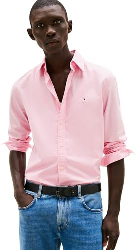 Tommy Hilfiger Chemise Homme Flex Poplin Solid Regular Fit, Rose (Classic Pink), XL