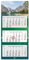 Timr 3-Monatskalender 2025 Berge I Wandkalender 3 Monate I 33 x 70 cm I mehrsprachig D/GB/F/ES I Jahresplaner mit Schieber I Mehrblatt-Kalender Motiv Berg-Landschaft in Italien I tr255