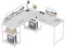 Homall Eckschreibtisch 150 X 150 cm, Schreibtisch L Form Reversibel mit 3 Kabellöchern, Schreibtisch eckschreibtisch Computertisch fürs Homeoffice, Schreibtisch Weiß