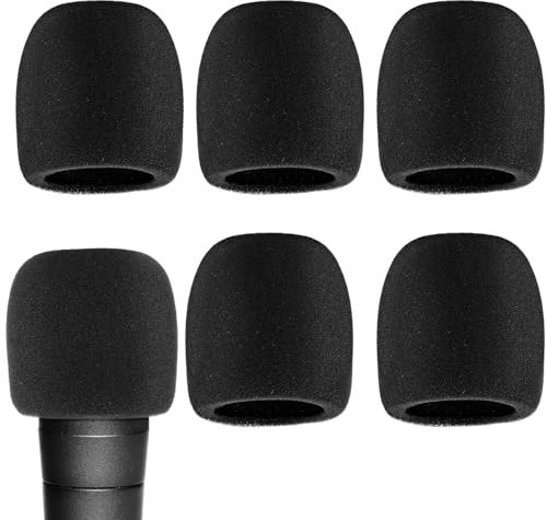 Gjinxi Microphone Windscreen Pop Filter, Professional Microphone Soft Foam Cover, Handheld Mic Foam Protector, Windscreen Muff Compatible with SM58 SM48, Windshield Replacement for Noise Reduction