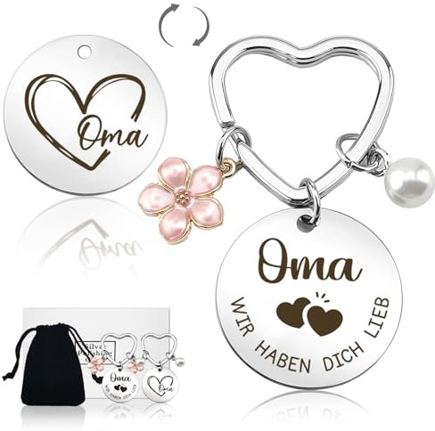 BOYATONG Schlüsselanhänger Oma Geschenk, Oma Geschenke zum Geburtstag Weihnachten, Geschenk Oma Wir Haben Dich Lieb, Geschenk für Oma von Enkel Enkelin, Geschenke für Oma Muttertagsgeschenk
