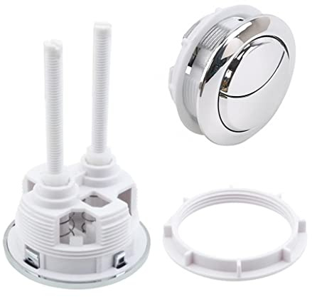 Toilet Flush Button1pcs Dual Push Top Button Seat 48mm, Mirror Round Valve Double Press Type Universal Flush Toilet Water Bathroom Tank Accessories
