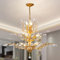 Ganeed Kristall Kronleuchter Vintage Pendelleuchte Kristall Kronleuchter Leuchten Deckenleuchte für Wohnzimmer Schlafzimmer Restaurant Veranda Flur Gold 11 Lichter