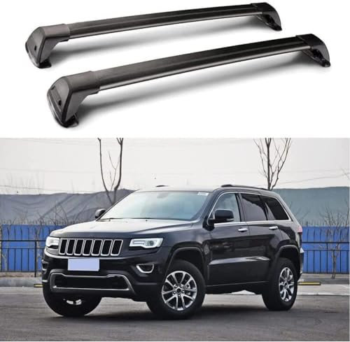 AMGASMG 2Stück Auto Dachträger für Je-ep Grand Cherokee WK2 SRT 8 2012-2020 – Dachgepäckträger aus Aluminium für Fahrradträger Dachboxen Skihalter - Tragkraft 90 kg - Abschließbar Gepäckträger
