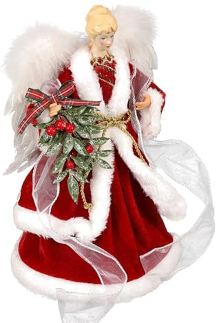 Angel Topper Christmas Tree Decorations,Christmas Tree Topper With Feather Wing | Angel Figurine Christmas Tree Ornaments Topper,Christmas Tree Fairy Topper Angel,Angel For Indoor Home Decor
