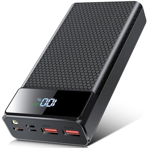 56800mAh 65W Power Bank USB C Battery Pack, Portable Charger Fast Charging With LCD Display 4 Outputs & 2 Inputs BatteryBank Compatible with iPhone/tablet