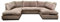SOFASELECTIONUK LTD Jumbo Cord U-Shaped Cord Sofa - Large Modular Sofa with Memory Foam Seating & Removable Cushion Covers - Seats 6-7 People - Ideal U-Shape for Living Room (Beige, Full Back)