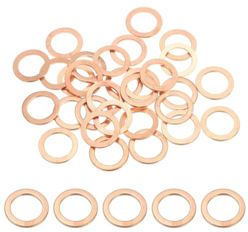 PATIKIL 30pcs Arandela de Cobre M14, Anillo de Sellado, 20x14x1.5mm(OD*ID*Grosor) Junta Plana Métrica Crush Accesorios Hidráulicos para Tornillos Perno Tapones de Cárter Drenaje de Aceite
