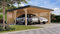 CHILLROI® Karibu Leimholzcarport mit EIN oder Zwei Stellplätzen, optional mit Seitenwänden (Doppelcarport - mit Seitenwänden)