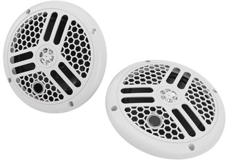 Akozon 2Pcs 6.5 Inch Marine Speakers 120W Weather Resistant for Boat, RV, Yacht, UTV - Clear Sound, Easy Installation