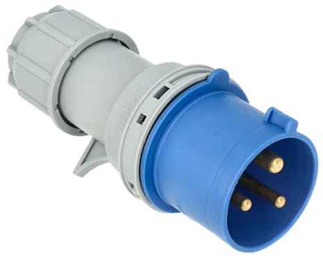 Jandei - Enchufe Base Conector de Potencia, Toma industrial 2P+E 6H 200-250 Vac IP44 (Macho Aéreo 32A)