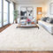 Chicnix Großer Teppich Wohnzimmer Hochflor 160x230 Creme, Weich Shaggy Langflorteppich rutschfest, Moderner Flauschig Teppich Schlafzimmer Kinderzimmer Wohnheim Heim Dekor