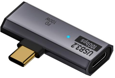 Suoumwa Adaptateur de Données USB 3.2 10 Gbit/S USB C vers Double Type-C OTG Mâle vers 100 W Adaptateur D'Écouteurs à Charge Gris