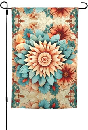 Dahlie bedruckte Gartenflaggen – geeignet für Balkon/Terrasse/Rasen/Hinterhof, Muttertag, Weihnachten, Halloween, Feiertagsdekorationen