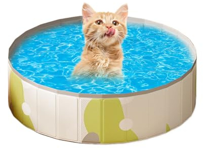 Weqizuerqi Hundepool – Tragbare Badewanne für Welpen | Tragbarer, faltbarer Pool aus rutschfestem PVC für Hunde, Katzen, Tiere und im Freien