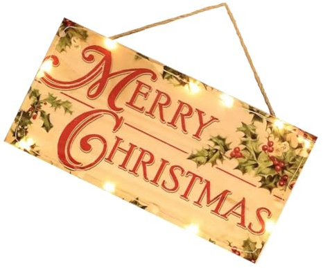 jojofuny Panneau Bois Joyeux Noël Décoration de Noël à Suspendre Étiquette Bois