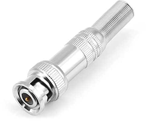 POENVFPO BNC Connector, 10-Pack Aluminum Alloy BNC Male Plug with Screw Lock for Coaxial Cable, CCTV Camera & Video Setup