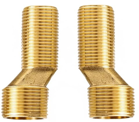 ikBrtaiay Lot de 2 adaptateurs pour robinet de douche 3/4 vers, réglable pour robinet de douche en laiton Raccord Excentré Mitigeur Bain Douche Réglable