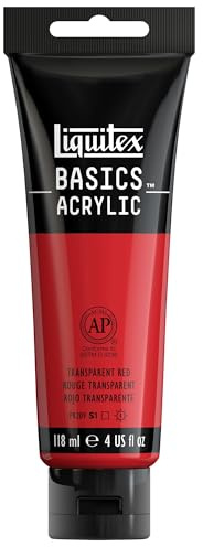 Liquitex BASICS Acrylic Paint, 4-oz Tube, Transparent Red