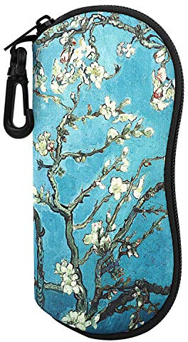 MoKo Custodia morbida per occhiali da sole,custodia ultra leggera di archiviazione in neoprene con chiusura a cerniera e clip per cintura per occhiali,cornici,matita,carte - albicocca sbocciata