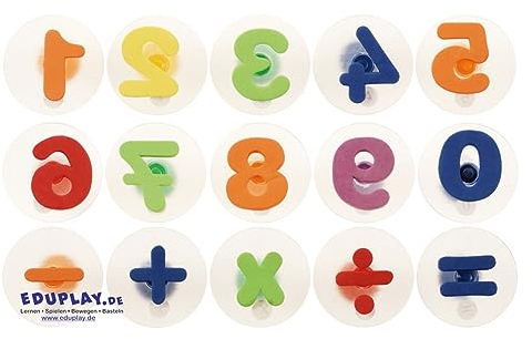 EDUPLAY 220137 Stempel Zahlen bunt, Mehrfarbig, 15-teilig (1 Set)