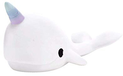 Unicorn LED Night Light - Rechargeable Battery, Tap to Colour Change (Narwhal)