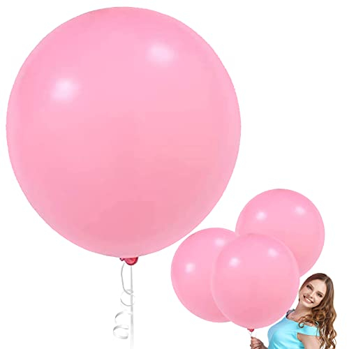Riesenballon Rosa,Riesen Luftballons, Grosse Luftballons Rosa, XXL Luftballon Rosa 90cm, Latex Riesige Ballon für Hochzeit Geburtstag Taufe Babyparty Kindergeburtstag Karnevals Deko