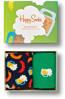 HappySocks 2-Pack Beer Socks, farbenfrohe und verspielte, Socken für Männer und Frauen, Grün (36-40)