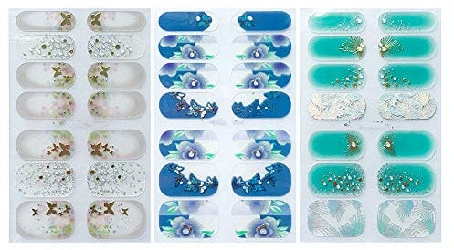 3 Sheets 42 Pieces Nail Wraps Stickers Nails Decal Strips 3D Butterfly Sticker for Women Girls Art Decoration