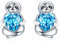 Faultier Ohrringe Sterling Silber 925 Mädchen Kinder Ohrstecker, Faultier Schmuck Geburtstag Geschenke für Frauen Tochter (Blau)
