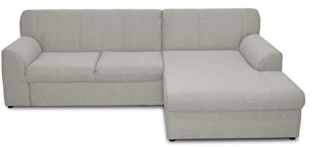 DOMO. collection Ecksofa Topper, Sofa in L-Form mit Schlaffunktion, moderne Couch, kleine Polsterecke, Schlafsofa, 245 x 155 x 78 cm (BxTxH), silber
