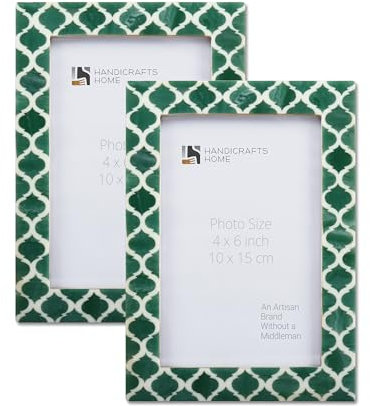 Handicrafts Home Foto Bild Rahmen 4x6 Handgemacht Geschenk - Pack von 2 (Casablanca Verde) Ferien Geschenke Neu jahre Geschenk