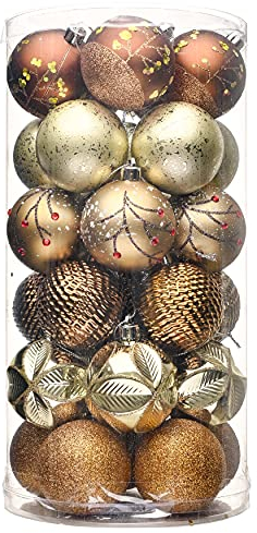 Valery Madelyn Weihnachtskugeln 30 Stücke 6cm Kunststoff Christbaumkugeln Weihnachtsdeko mit Aufhänger Weihnachtsbaumschmuck für Weihnachten Dekoration Wald Thema