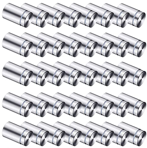 TIHOOK 40 STK Edelstahl Abstandshalter Wand, Montagekleinteile Acryl Abstandshalter, Schrauben Halter für Werbung, 12 x 20 mm Nägel Glas Standoff Halter