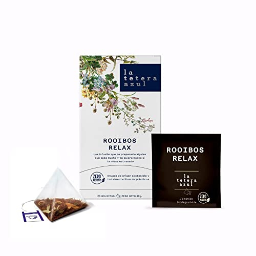LA TETERA AZUL Rooibos Relax. 20 Pirámides Envueltas Individualmente.