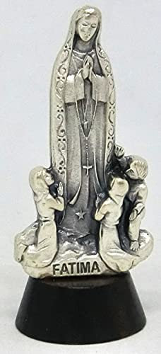 GTBITALY 40.049.30 013 Statue erscheint Mutter Marie der Fatima auf Holzsockel Silber Höhe 6 cm