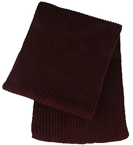 Breiter Schal Herren, Strickschal aus Wolle (Merino), 20 cm 180 cm Länge Bordeaux