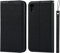Wallet Case for iPhone XR, Luxury Litchi Grain Genuine Leather Case with Wrist Strap Magnetic Closure Full Protection Book Design Phone Flip Case with Card Slots Kickstand Folio Cover Black