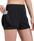 VIGVAN 2 in 1 Laufhose Damen Sport Shorts Sommer Kurze Hose Schnelltrocknend Fitness Yoga Shorts Gym Jogging Training Sporthose für Damen mit Taschen (BK, XS)