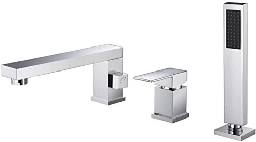 Miscelatore Doccia Vasca da Bagno Moderna Rubinetto per Vasca 3 Fori Cromo Miscelatore Vasca da Bagno Rubinetto per Bordo Vasca 3 Fori