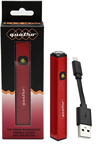 HoneyStick Quatro 510 Thread Battery Cube Shaped Vape Pen Battery for CBD and Thick Oil with 400mAh Capacity and 3 Voltage Settings No Nicotine