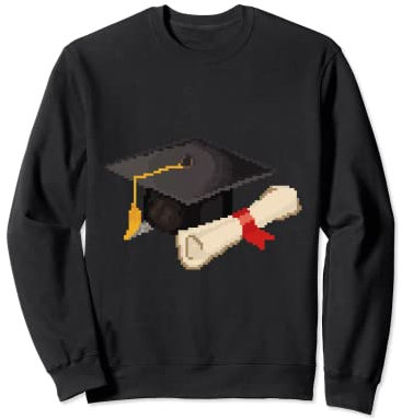 Pixel Art - Uni Abschluss Hut Sweatshirt