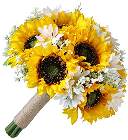 MagiDeal Hochzeit Brautstrauß Sonnenblumen Brautjungfer Blumenstrauß für Jubiläumsfest